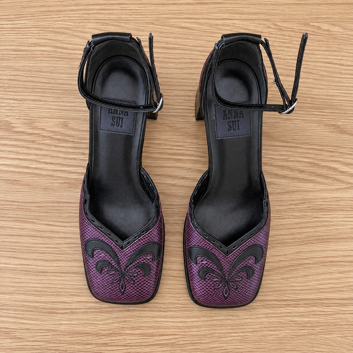 Anna Sui Lizard Block Heel