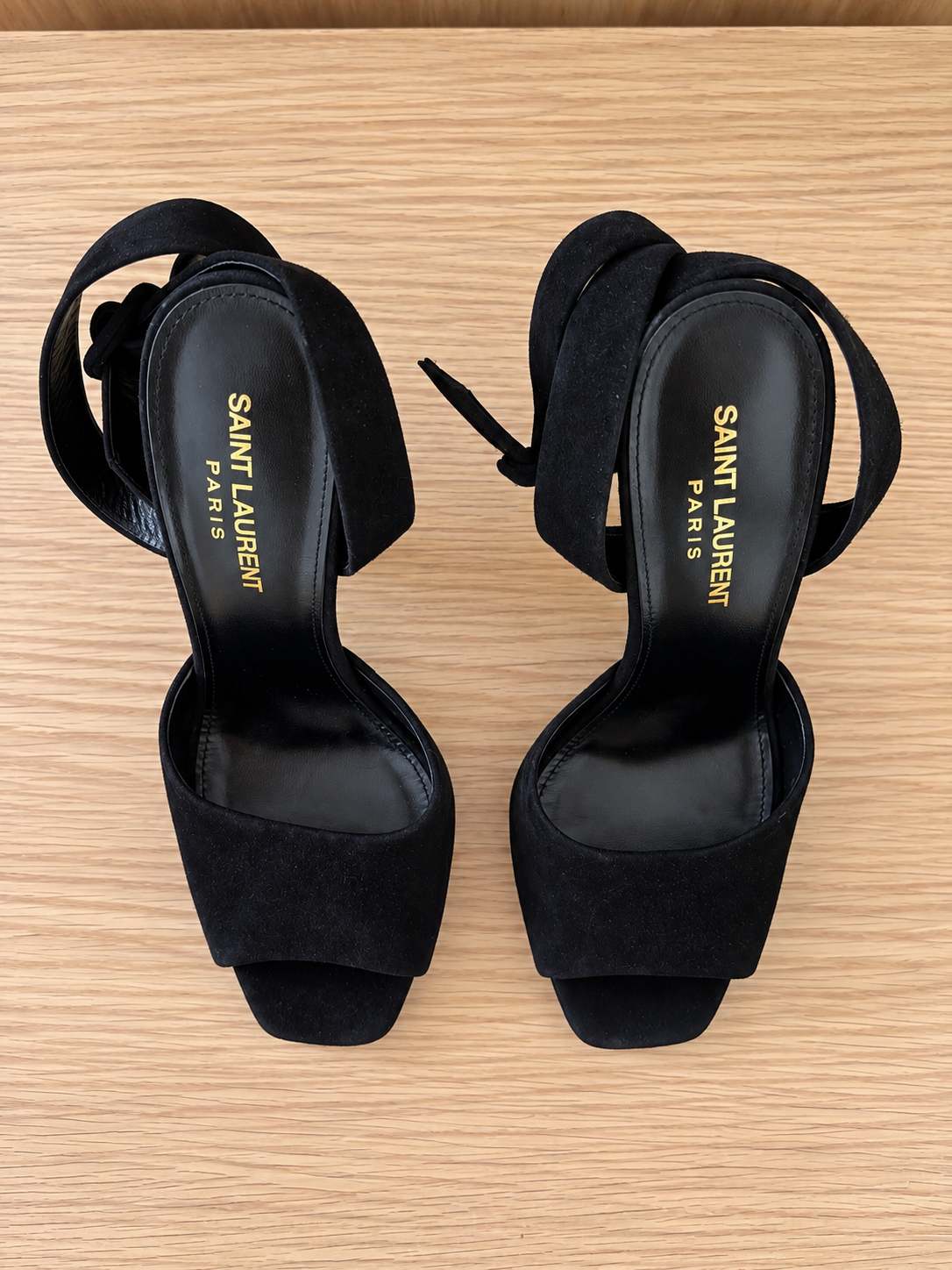 Saint Laurent Jodie Block-Heel Suede Platform