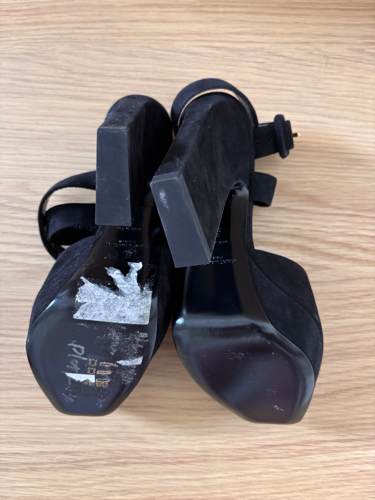 Saint Laurent Jodie Block-Heel Suede Platform