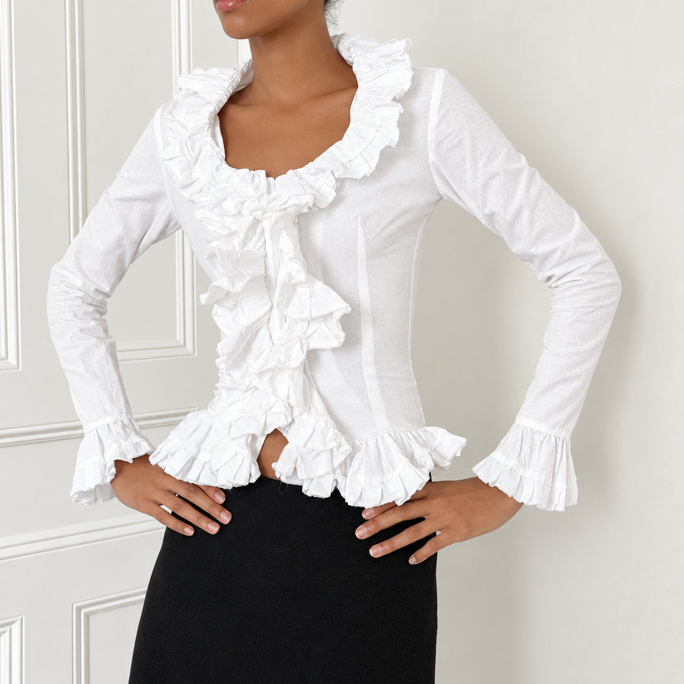 Ludovic de Saint Sernin Ruffled Poplin Shirt