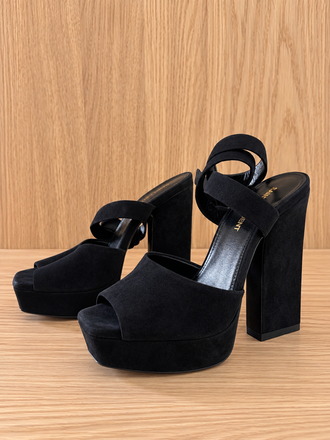 Saint Laurent Jodie Block-Heel Suede Platform